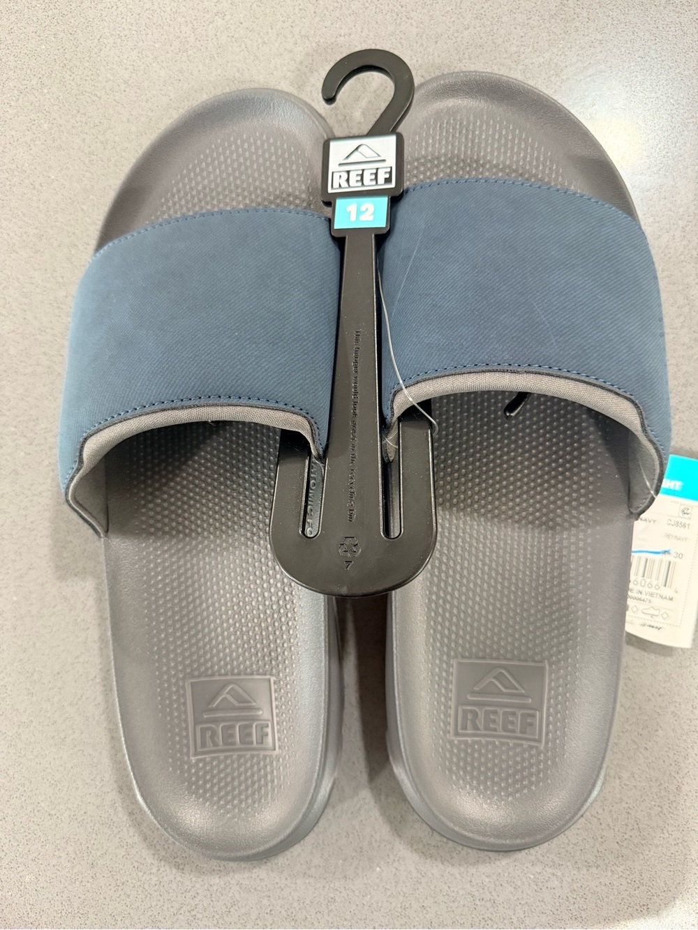 Reef Tailslide Men's lightweight Slide Sandals Gray and Blue Size 12 NWT